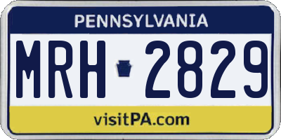 PA license plate MRH2829