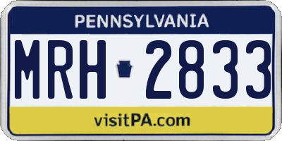 PA license plate MRH2833