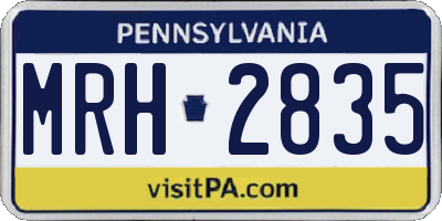 PA license plate MRH2835