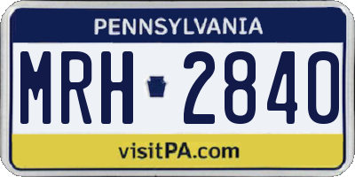 PA license plate MRH2840