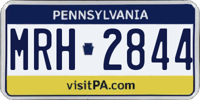 PA license plate MRH2844
