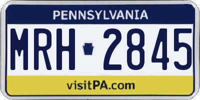 PA license plate MRH2845