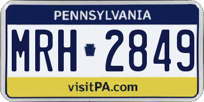 PA license plate MRH2849