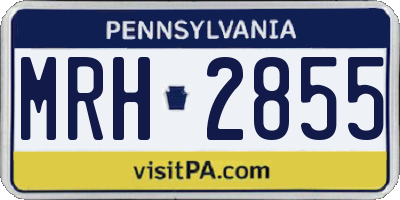 PA license plate MRH2855
