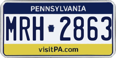 PA license plate MRH2863