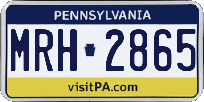 PA license plate MRH2865