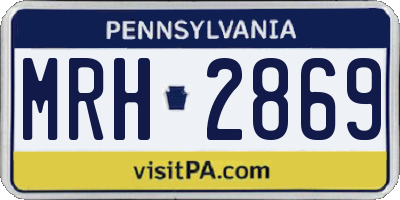 PA license plate MRH2869