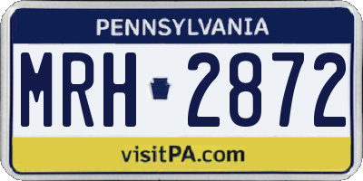 PA license plate MRH2872