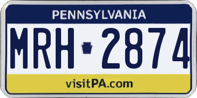 PA license plate MRH2874