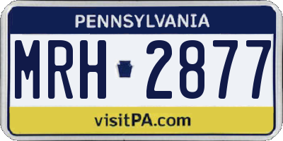 PA license plate MRH2877
