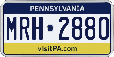 PA license plate MRH2880