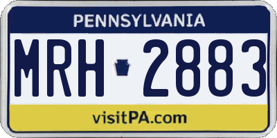 PA license plate MRH2883