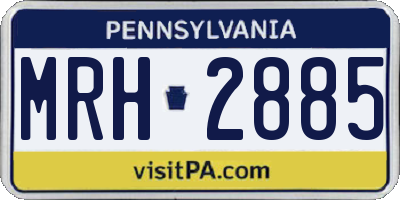 PA license plate MRH2885