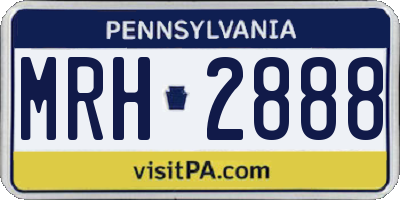 PA license plate MRH2888