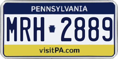 PA license plate MRH2889