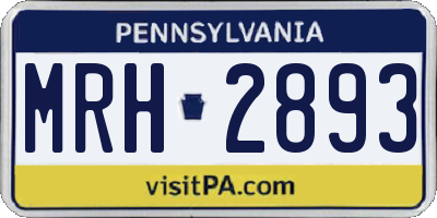 PA license plate MRH2893