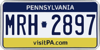 PA license plate MRH2897