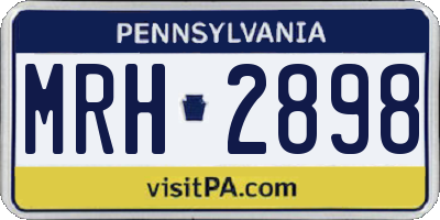 PA license plate MRH2898