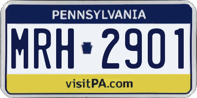 PA license plate MRH2901