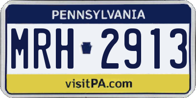 PA license plate MRH2913