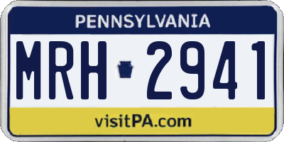 PA license plate MRH2941