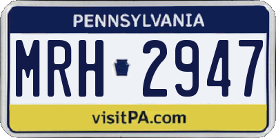 PA license plate MRH2947