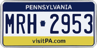 PA license plate MRH2953
