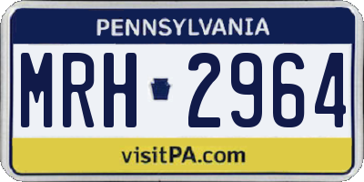 PA license plate MRH2964