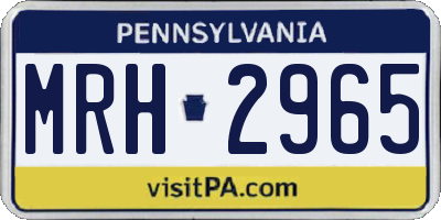 PA license plate MRH2965