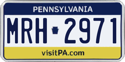 PA license plate MRH2971