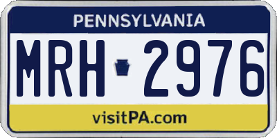 PA license plate MRH2976
