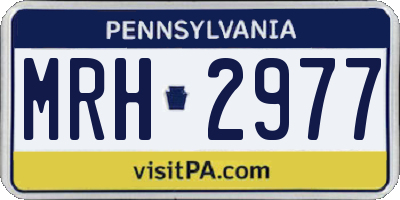 PA license plate MRH2977