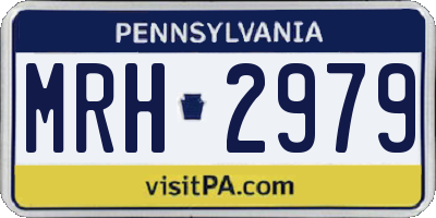 PA license plate MRH2979