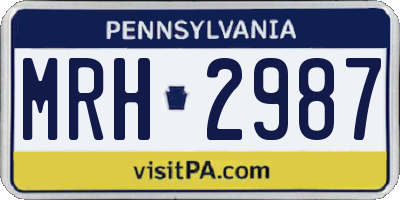 PA license plate MRH2987