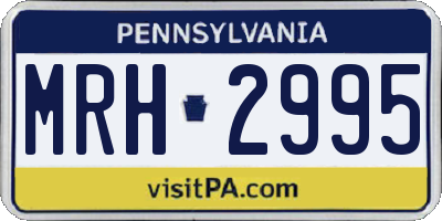 PA license plate MRH2995