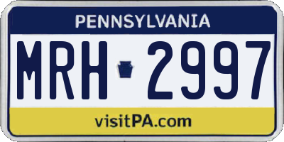 PA license plate MRH2997