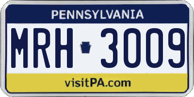 PA license plate MRH3009