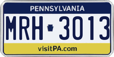 PA license plate MRH3013