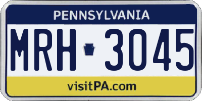 PA license plate MRH3045