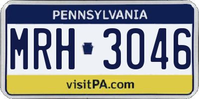PA license plate MRH3046