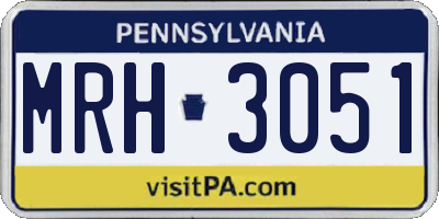 PA license plate MRH3051