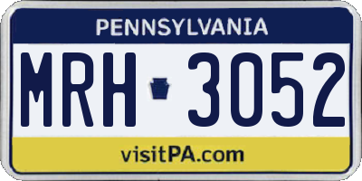 PA license plate MRH3052