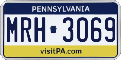 PA license plate MRH3069