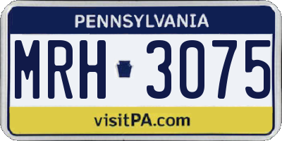 PA license plate MRH3075