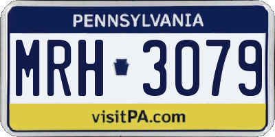 PA license plate MRH3079
