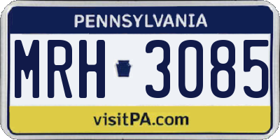 PA license plate MRH3085