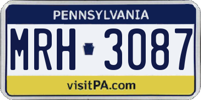 PA license plate MRH3087