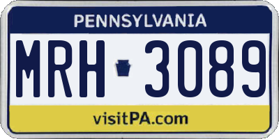 PA license plate MRH3089