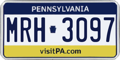 PA license plate MRH3097