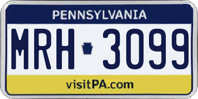 PA license plate MRH3099